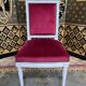 Suite de 6 chaises de style Louis XVI velours rouge