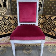 Suite of 6 louis XVI style chairs red velvet