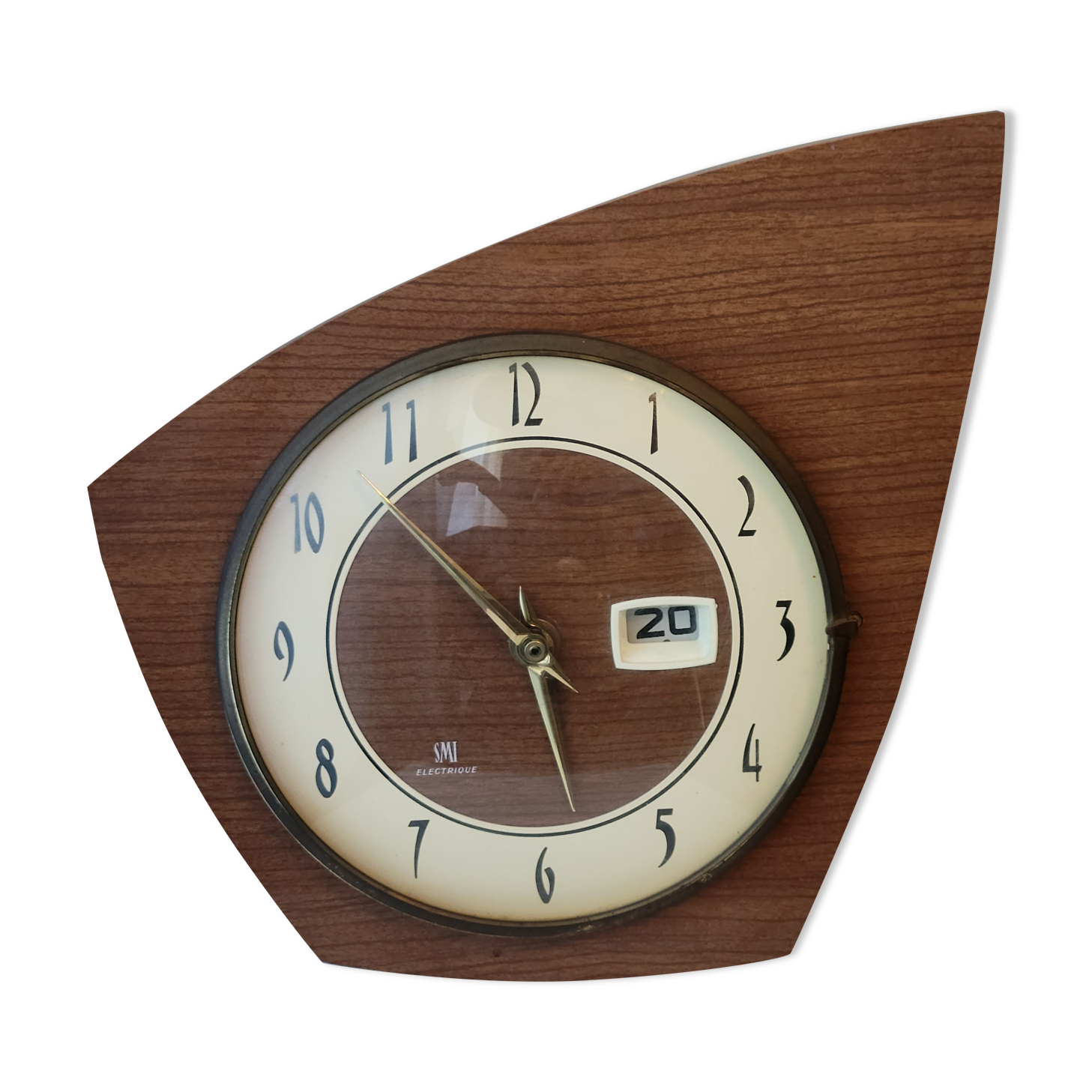 Vintage wall clock in electric smi formica with date