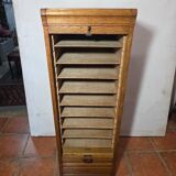 Art Deco curtain cabinet from the 1930s in oak with interior drawers, 120cm H.