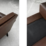Canapé 2 places vintage moderne en cuir marron 3330 par Arne Vodder pour Fritz Hansen