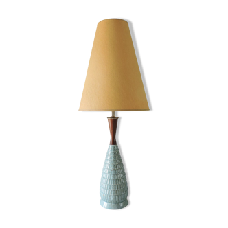 Scandinavian ceramic lamp and teak 60s