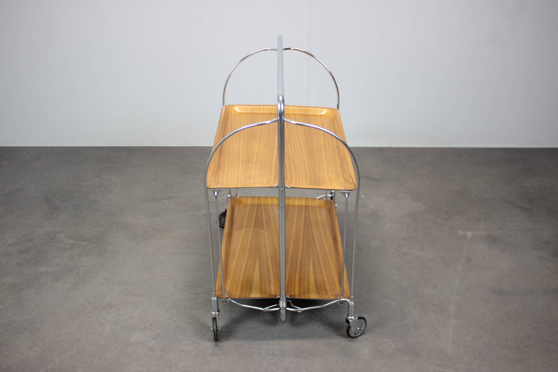 Vintage chrome folding service trolley, 1950s