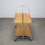 Vintage chrome folding service trolley, 1950s
