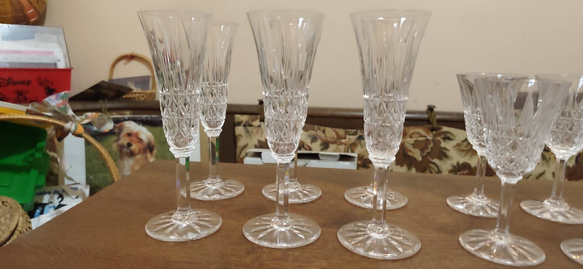 Champagne flute in St Louis crystal, Tarn model, signed.
