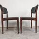 Set of 6 Mid Century Modern chairs in rosewood and leather by Bramin.