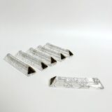 Set of 6 vintage crystal knife rests 24% lead – pyramid design