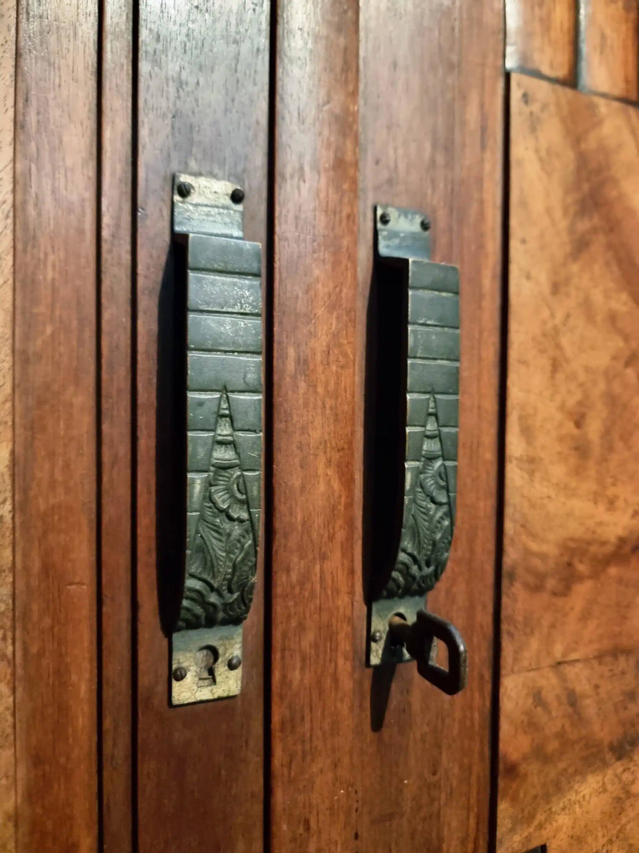 French Art Deco walnut sideboard with marble top (1920s)