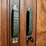French Art Deco walnut sideboard with marble top (1920s)