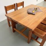 Set of table and 4 chairs, 60s mountain furniture
