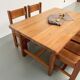 Dining table and 4 chairs, mountain furniture from the 1960s.