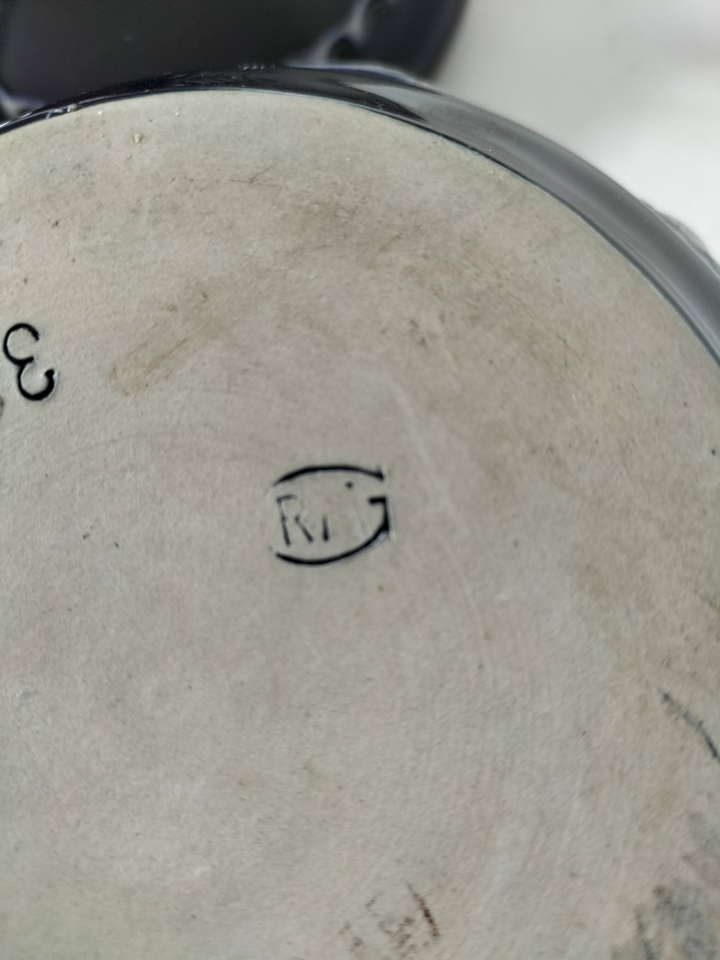 Blue glazed stoneware pot RM Stein – Reinhold Merkelbach, 1960s