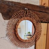 Vintage rattan mirror
