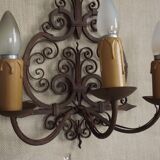 Applique triple française en fer forgé début XXe siècle