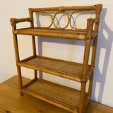Rattan and bamboo shelf