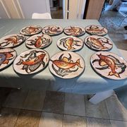 Service à poisson Vallauris plat + 12 assiettes