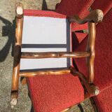 Vintage Louis XIII style chairs sheep bones in beech and velvet.