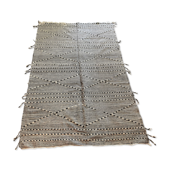 Berber carpet Kilim black and white 280x185cm