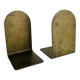Pair of minimalist vintage raw brass bookends
