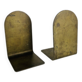 Pair of minimalist vintage raw brass bookends