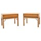 French bedside tables in birch root and brass, 1930s, set of 2