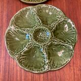 Pop-up Christmas 2022 - set of 4 oyster plates in green slip from Gien 1970