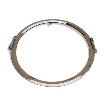 Round tray silver metal 70s