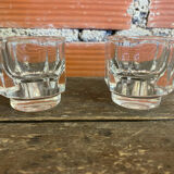 Pair of Antique Candle Holders COVETRO Design Moulded Glass Italy 60’s Vintage