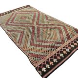Geometric Handwoven Bohemian Kilim Rug