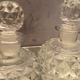Pair of bottles nineteenth crystal Baccarat decoration diamond tips