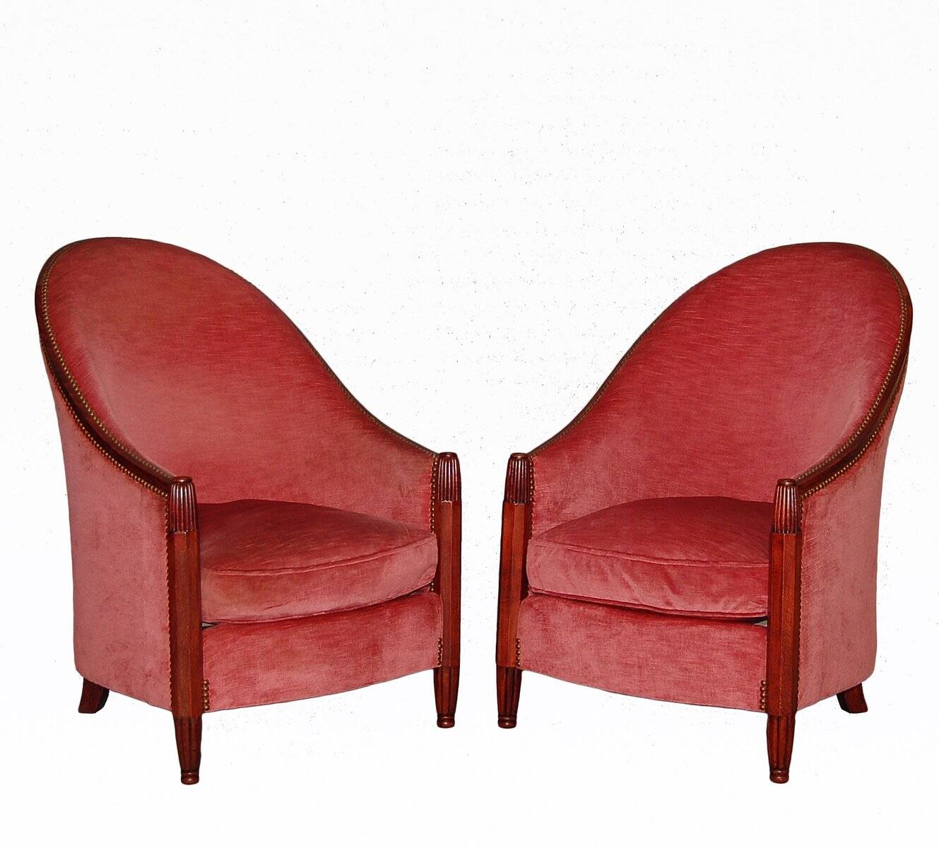 Pair of Art Deco Armchairs by René Joubert & Philippe Petit for DIM,
