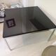 Square black lacquered coffee table designed by Tobia Scarpa for Knoll.