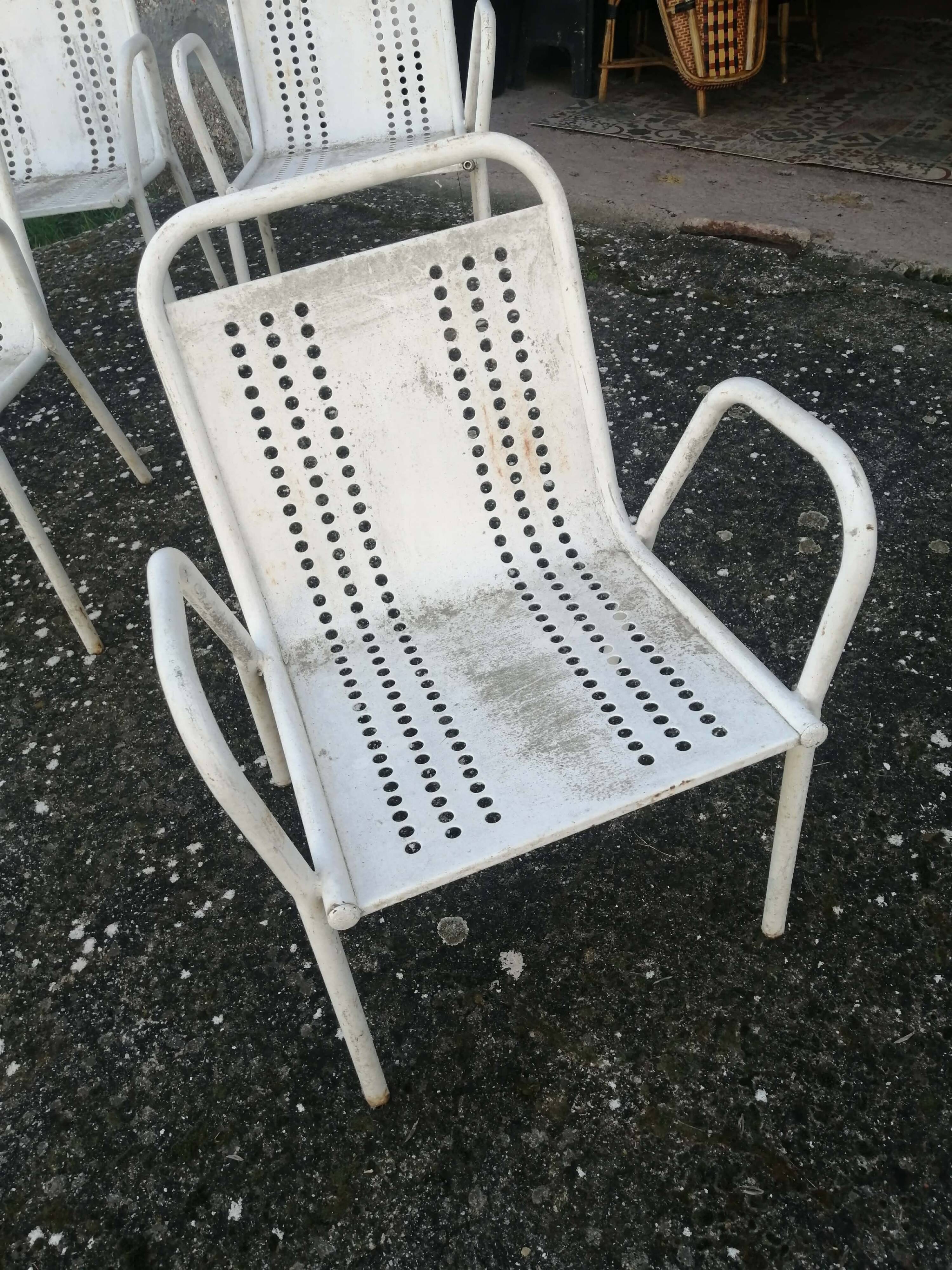 Lot de 4 Fauteuils de jardin vintage