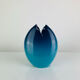 Blue sea ceramic vase signed Sagone Corsica