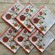 Set of 6 towels 70's printed "multicolored flowers" - cotton - 47X42 cm