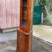 19th-century Louis Philippe corner display cabinet in solid wood.