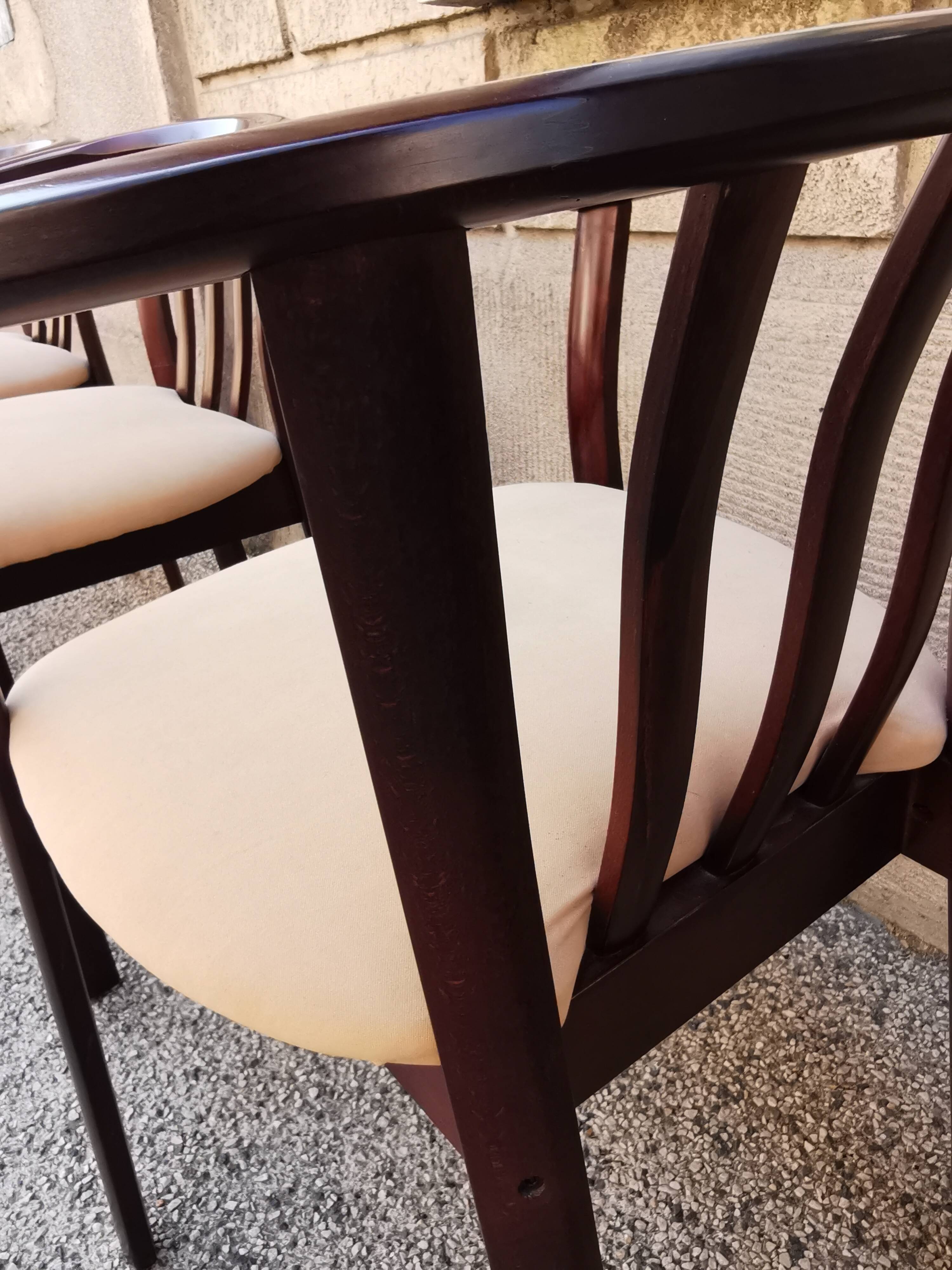 Suite de 4 fauteuils bois vintage années 80