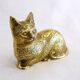 Brass Cat Figurine Sculpture