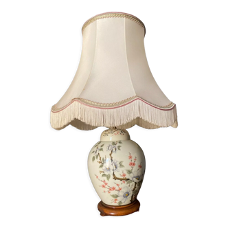 Lampe chine par limoges hergey en porcelaine debut xxe decor floral