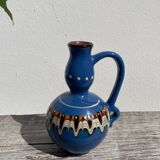 Small ethnic blue ceramic jar / vase