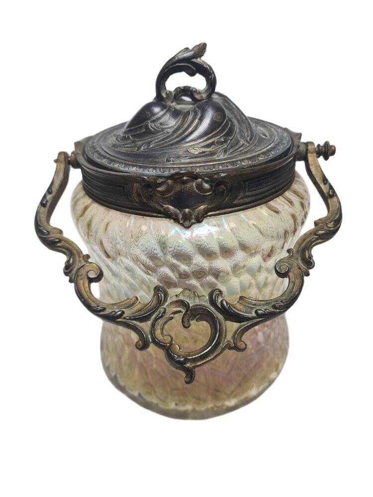Art nouveau german candyer from loetz, 1890s