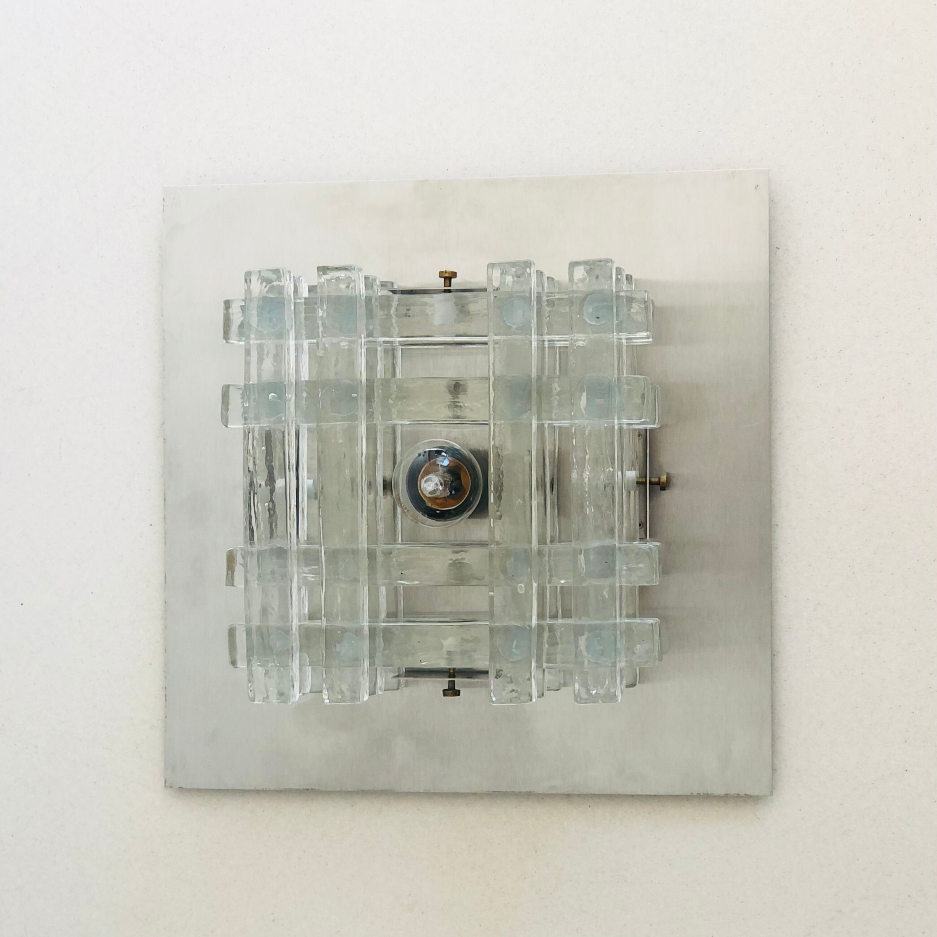 Murano glass wall lamp by albano poli for poliarte, italy 70s