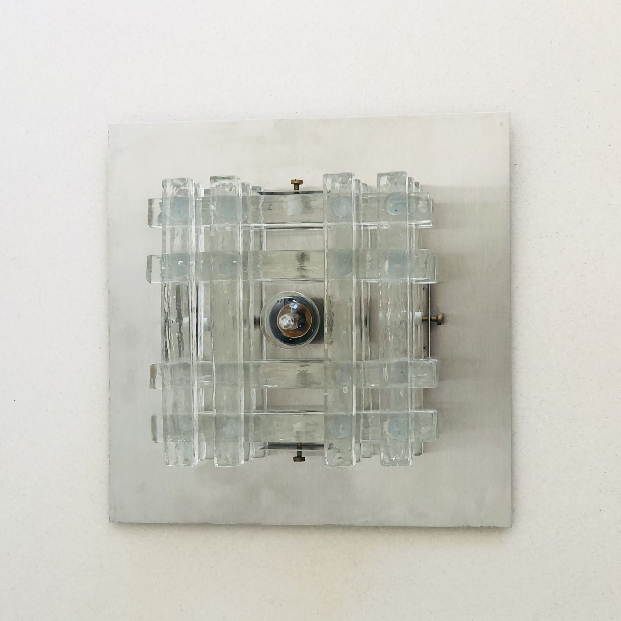 Murano glass wall lamp by albano poli for poliarte, italy 70s