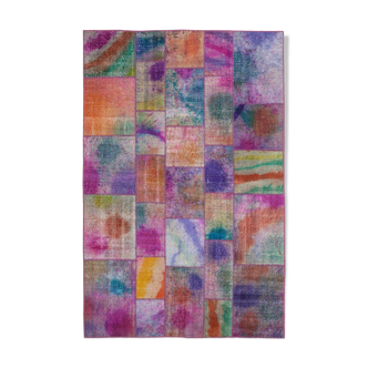 Tapis anatolien contemporain tissé à la main 200 cm x 300 cm tapis patchwork multicolore