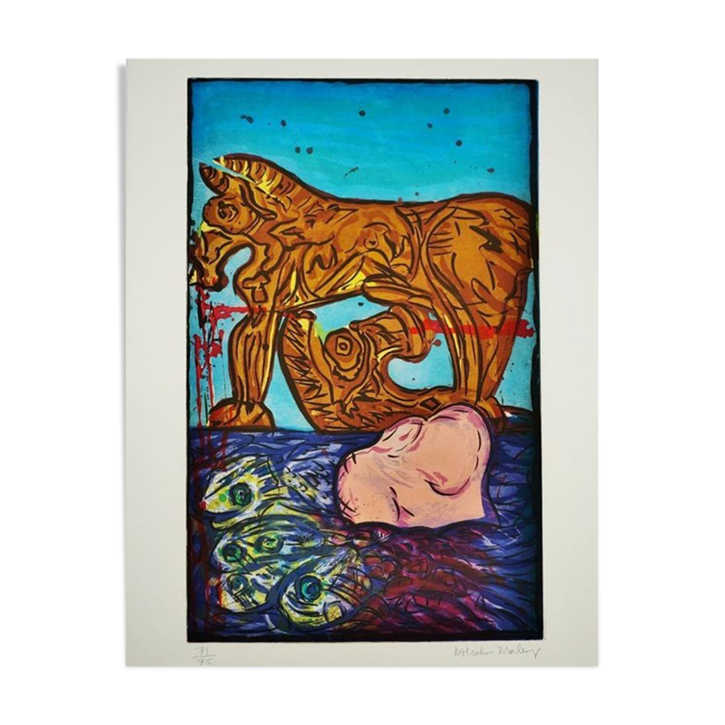 Illustration Malcolm Morley  Trojan Calvacade from the Odysseys of Enoch Suite, 1986 Américain