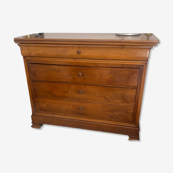 Louis Philippe antique chest of drawers in walnut