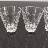 Set de 4 verres digestifs en cristal ciselé vintage Shell