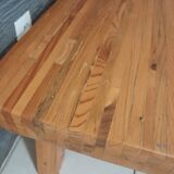 Coffee table pine feet compass vintage 70-80s