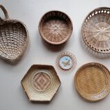 Rattan and wicker wall composition