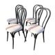 4 chaises bistro vintage noires en metal